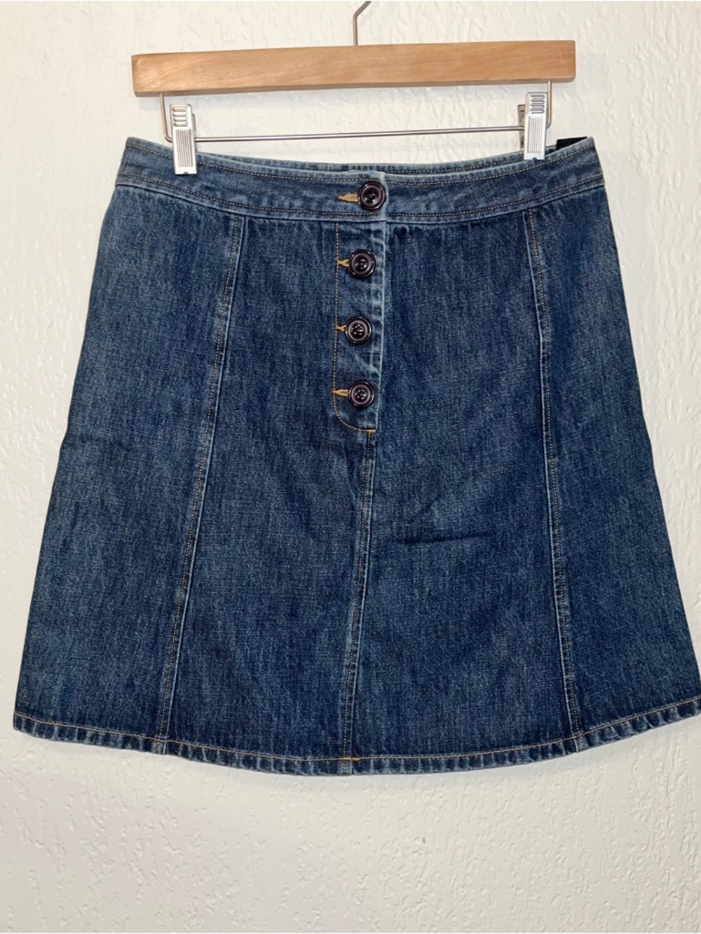 THE LIMITED Denim Button-Front A-Line Skirt - Blue SZ- 6
